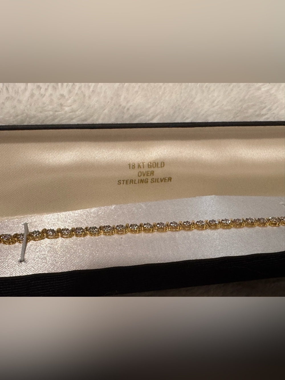 Ross-Simons 18kt Gold over 925 Sterling Tennis Bracelet with Crystal Heart Charm - Picture 7 of 10
